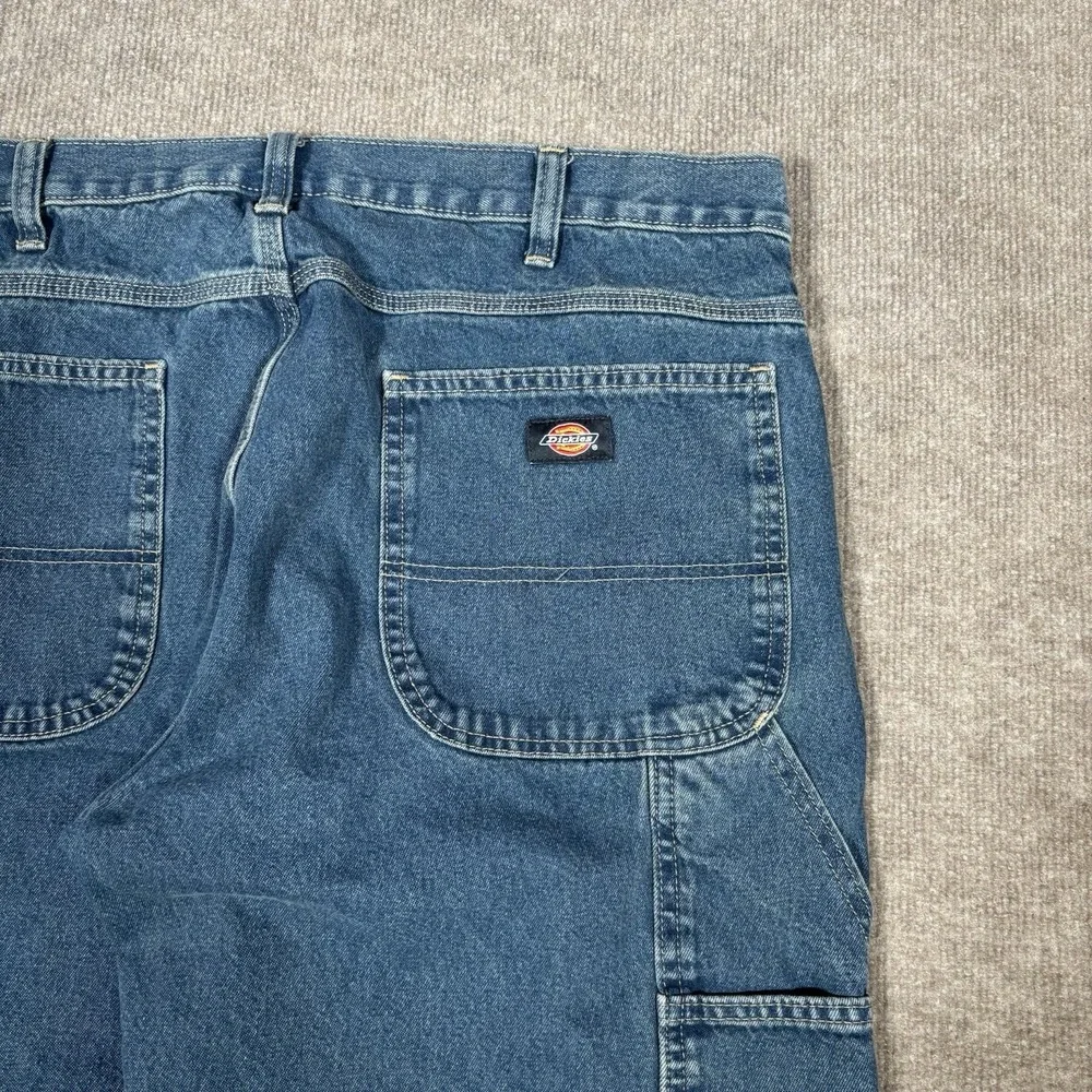 Vintage Dickies Jeans Mens 37x29 Relaxed Fit Blue Denim Carpenter Workwear Baggy